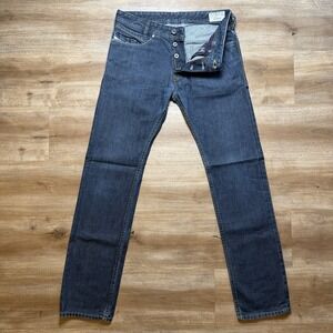 Diesel Iakop Jeans Men 28x32 Blue Regular Slim Tapered Fit Dark Wash 0088Z